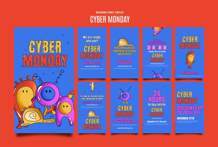 Kostenlose PSD cyber montag instagram-geschichten