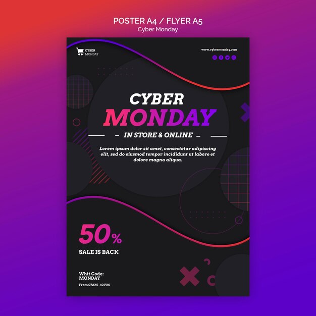 Cyber Montag Konzept Flyer Vorlage