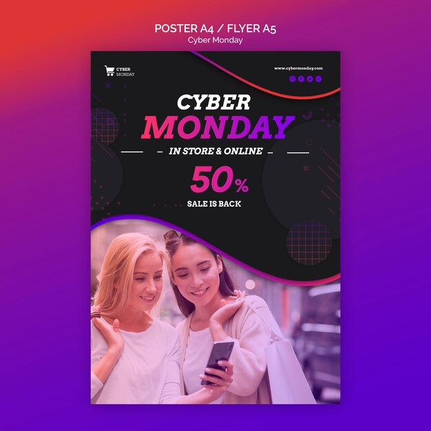 Cyber Montag Konzept Poster Vorlage