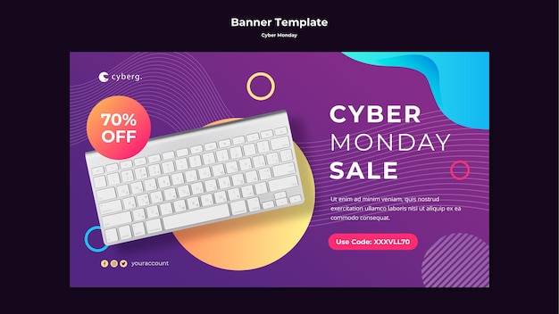 Kostenlose PSD cyber montag vorlage banner