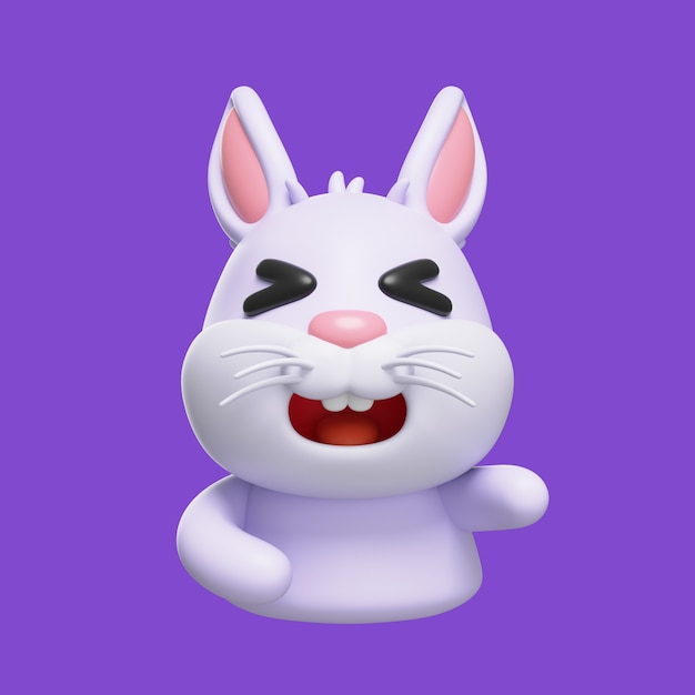 Kostenlose PSD darstellung von kaninchen-emoji-symbolen