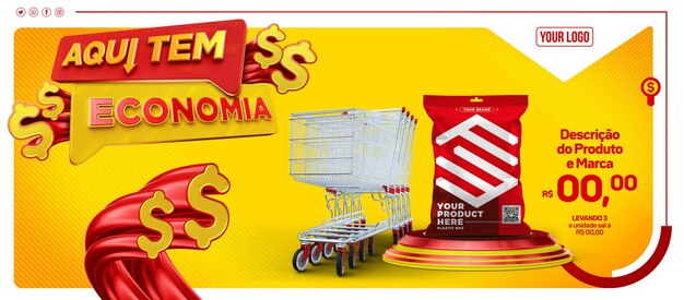 Das Social-Media-Banner hier bietet Einsparungen für Produkte mit tollen Angeboten