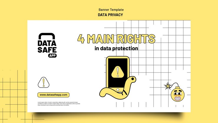 Kostenlose PSD datenschutzvorlage im flachen design