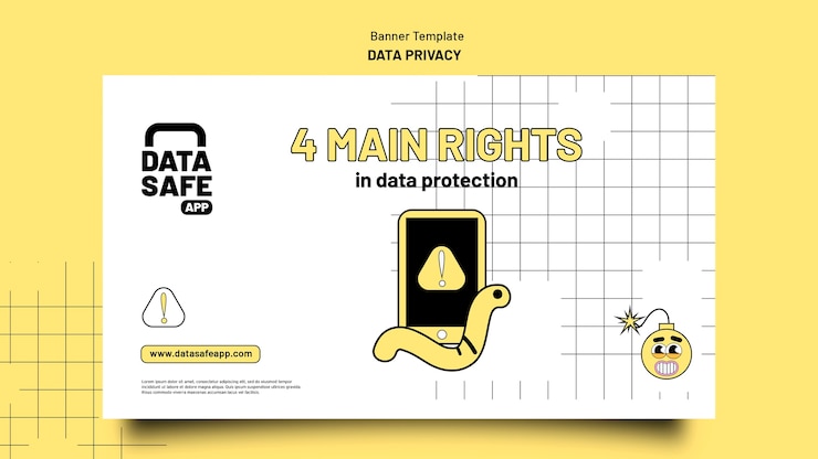 Kostenlose PSD datenschutzvorlage im flachen design