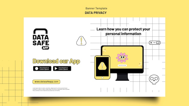 Kostenlose PSD datenschutzvorlage im flachen design