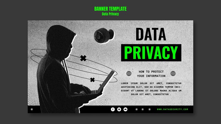 Kostenlose PSD datenschutzvorlage im flachen design