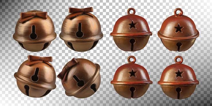 Kostenlose PSD dekorative vintage-jingle-glocken-sammlung