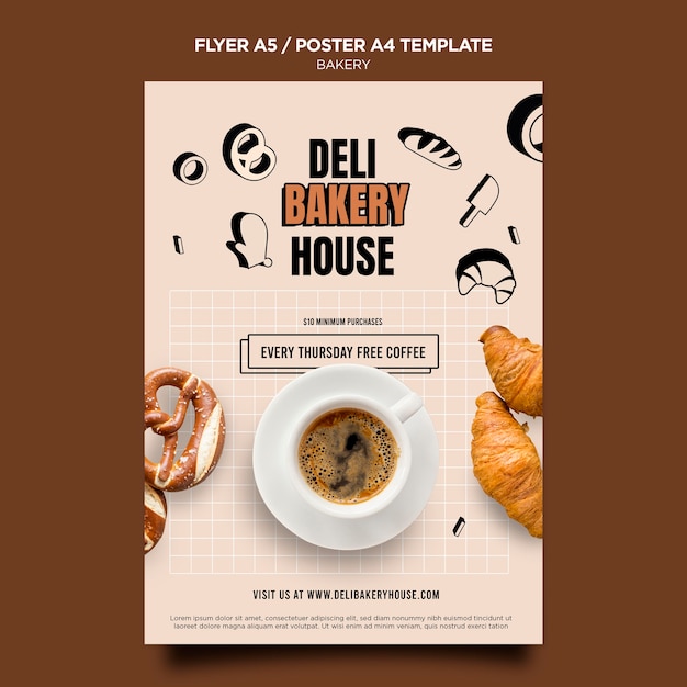 Deli Bäckerei Haus Flyer Vorlage