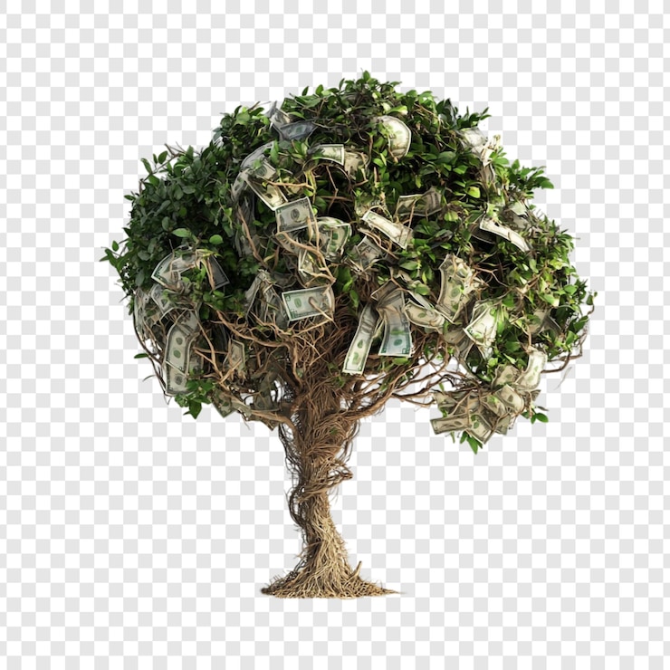 Kostenlose PSD der geldbaum ist ein symbol für reichtum und wohlstand