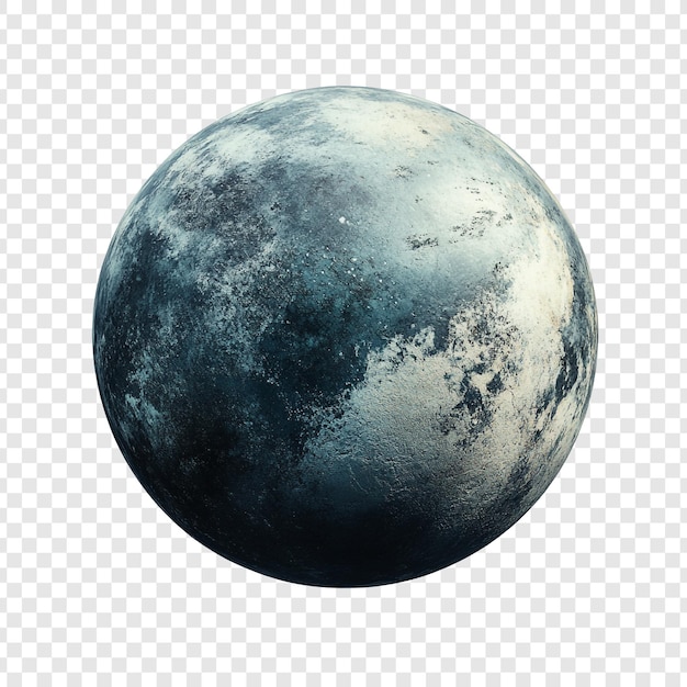 Der rätselhafte Pluto, ein Himmelskörper in blaufarbenen und grauen Farbtönen