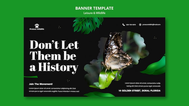 Kostenlose PSD design-banner-vorlage für freizeit und tierwelt
