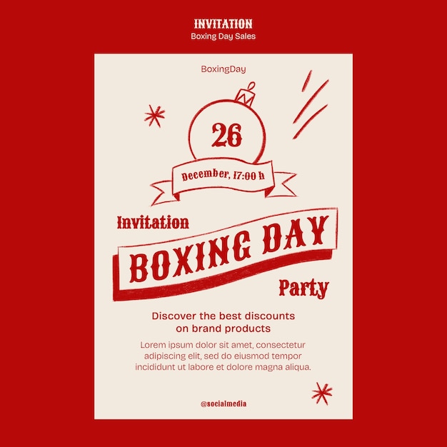 Kostenlose PSD design der boxing-day-verkaufsvorlage