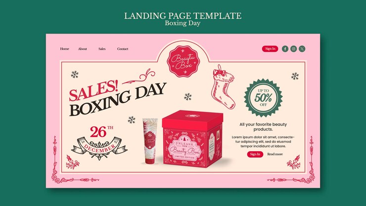 Kostenlose PSD design der boxing-day-verkaufsvorlage