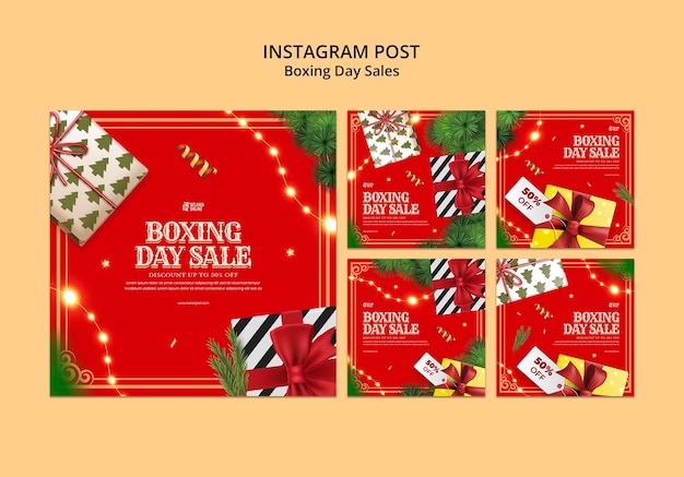 Kostenlose PSD design der boxing-day-vorlage