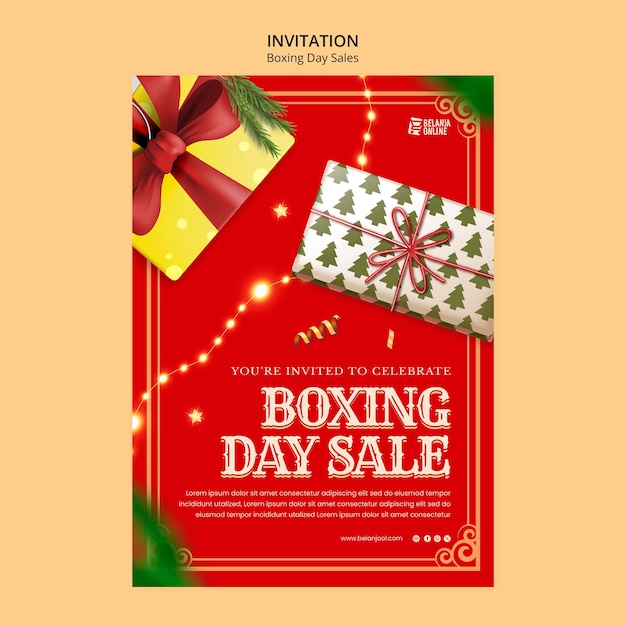 Kostenlose PSD design der boxing-day-vorlage