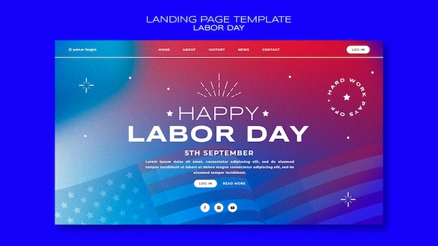Design der Landingpage-Vorlage für den Tag der Arbeit