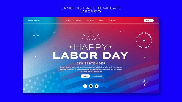 Design der Landingpage-Vorlage für den Tag der Arbeit