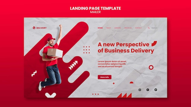 Design der mailer-landingpage-vorlage