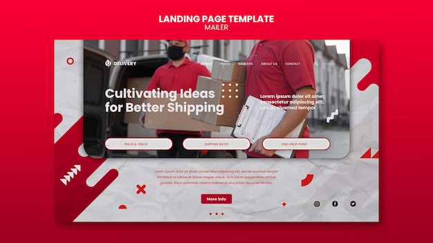 Kostenlose PSD design der mailer-landingpage-vorlage