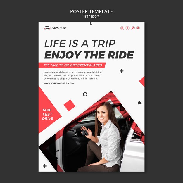 Design der Poster-Transportschablone