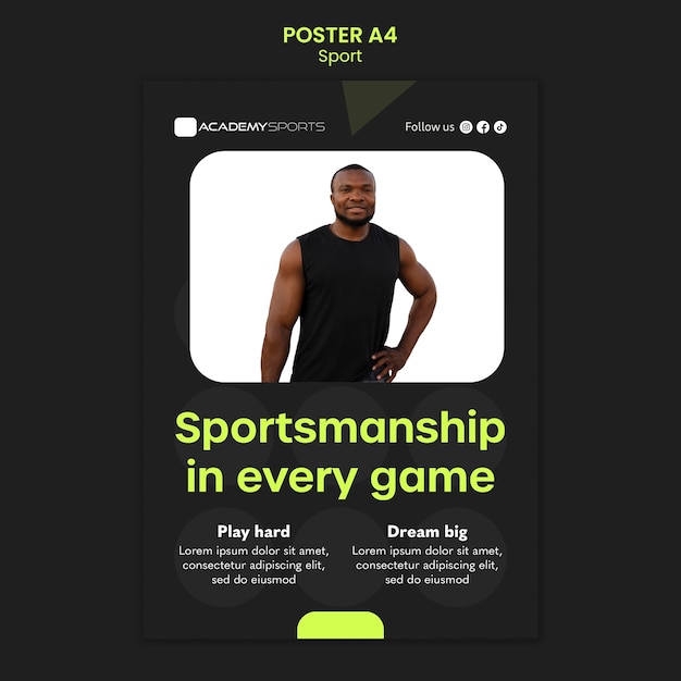 Kostenlose PSD design der sport-vorlage