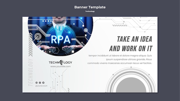 Kostenlose PSD design der technologie-banner-vorlage