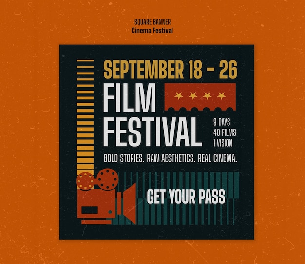 Design der Vorlage für das Banner des Filmfestivals