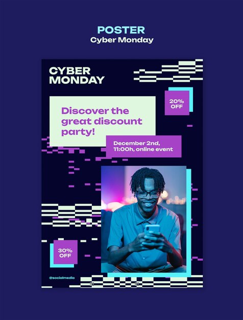 Design der Vorlage für den Cyber Monday Poster