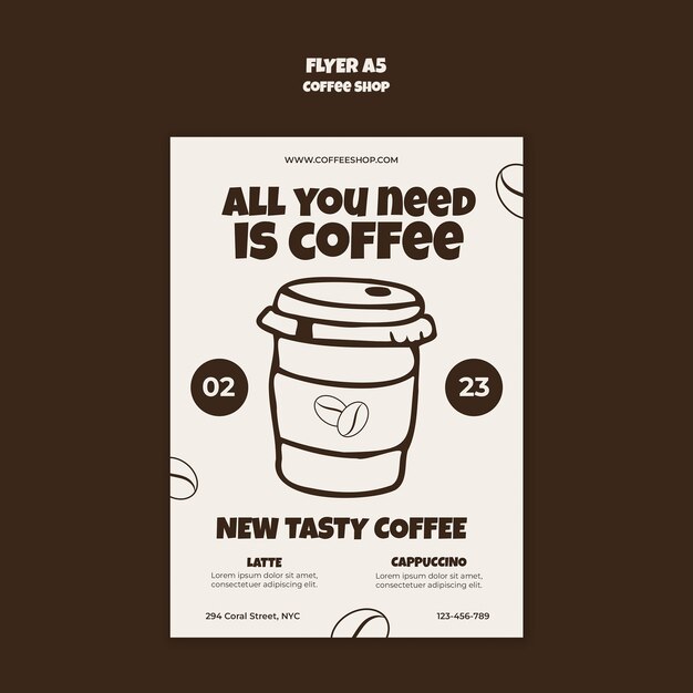 Design der Vorlage für ein Café
