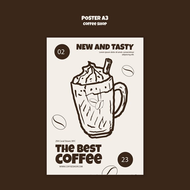 Design der Vorlage für ein Café