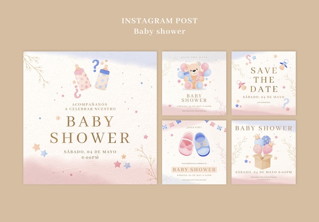 Kostenlose PSD design einer babyparty-vorlage