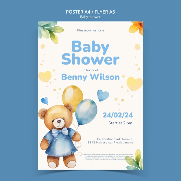 Design einer Babyparty-Vorlage