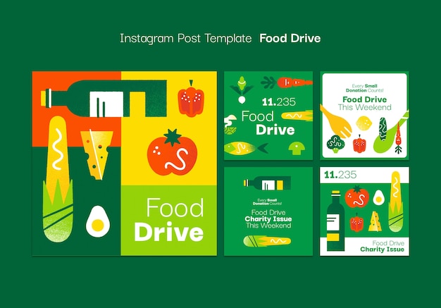 Kostenlose PSD design einer food-drive-vorlage