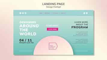 Kostenlose PSD design festival landing page