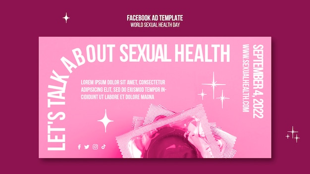 Kostenlose PSD design von facebook-werbeanzeigen für sexuelle gesundheit