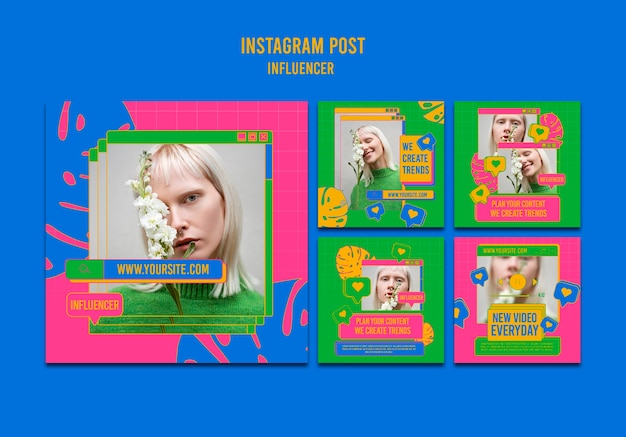 Design von influencer-vorlagen