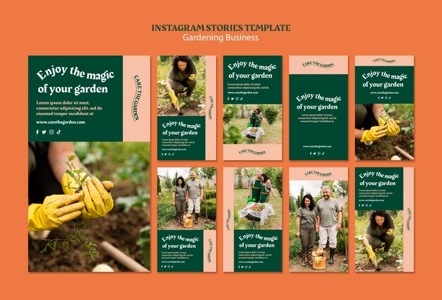 Design von Instagram-Geschichten im Garten