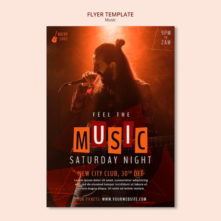 Kostenlose PSD design von musikvorlagen mit farbverlauf
