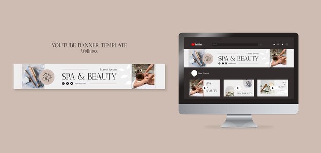 Design von Vorlagen für Beauty- und Wellness-YouTube-Kanalkunst