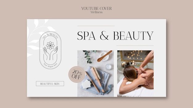 Design von Vorlagen für Beauty- und Wellness-YouTube-Kanalkunst