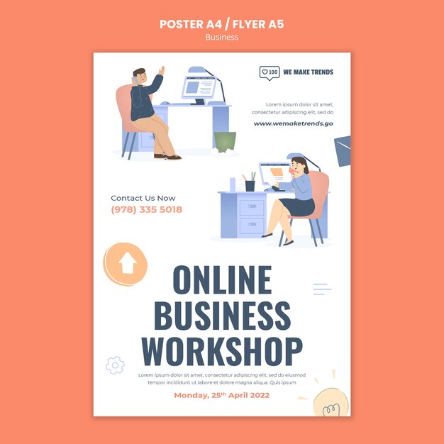 Design-Vorlage für Business-Poster im flachen Design