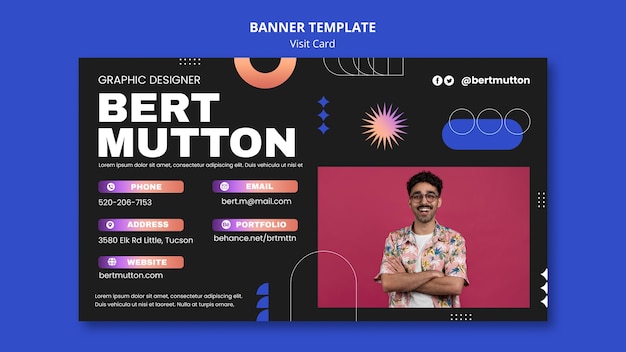 Design-Vorlage für Visitenkarten-Banner mit Farbverlauf