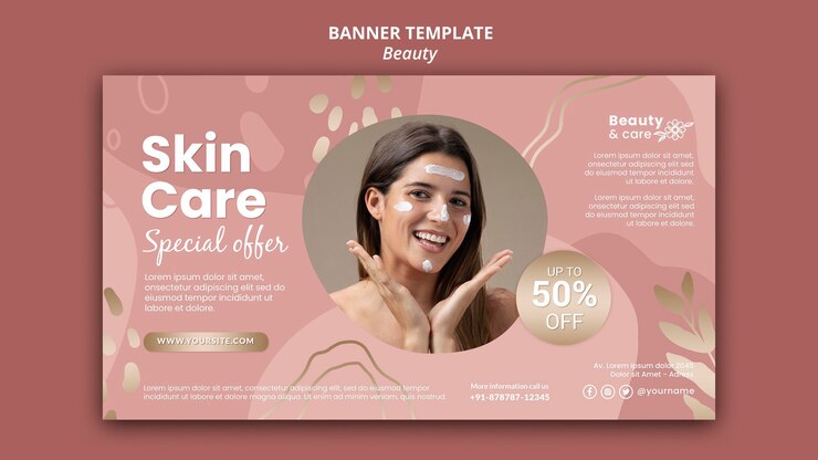 Kostenlose PSD designvorlage für beauty-banner