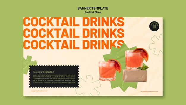 Designvorlage für Cocktailmenü-Banner