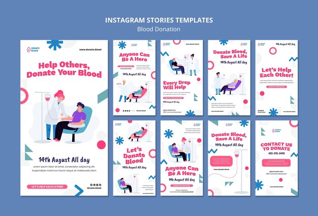 Designvorlage für die Blutspende instagram-Geschichte