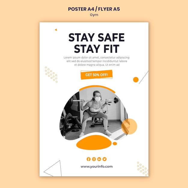 Designvorlage für ein Fitnessstudio-Poster