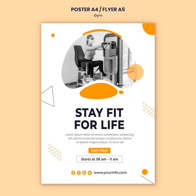 Designvorlage für ein Fitnessstudio-Poster