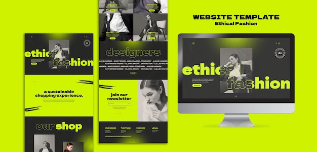 Designvorlage für ethische Mode-Websites