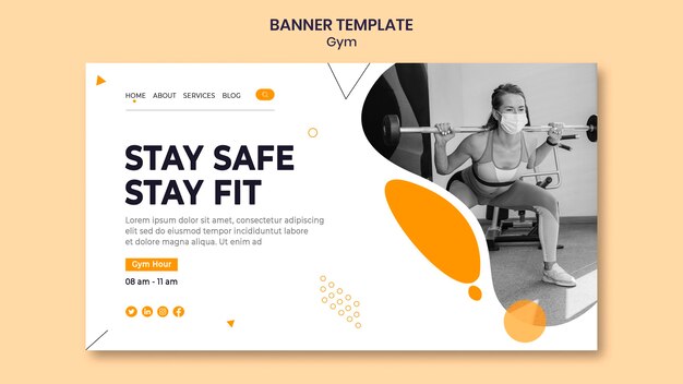 Designvorlage für Fitnessstudio-Banner