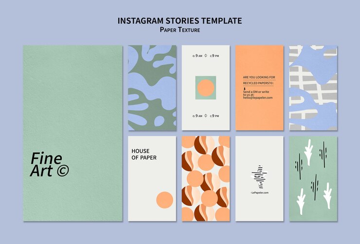 Kostenlose PSD designvorlage für instagram-geschichten aus papierstruktur